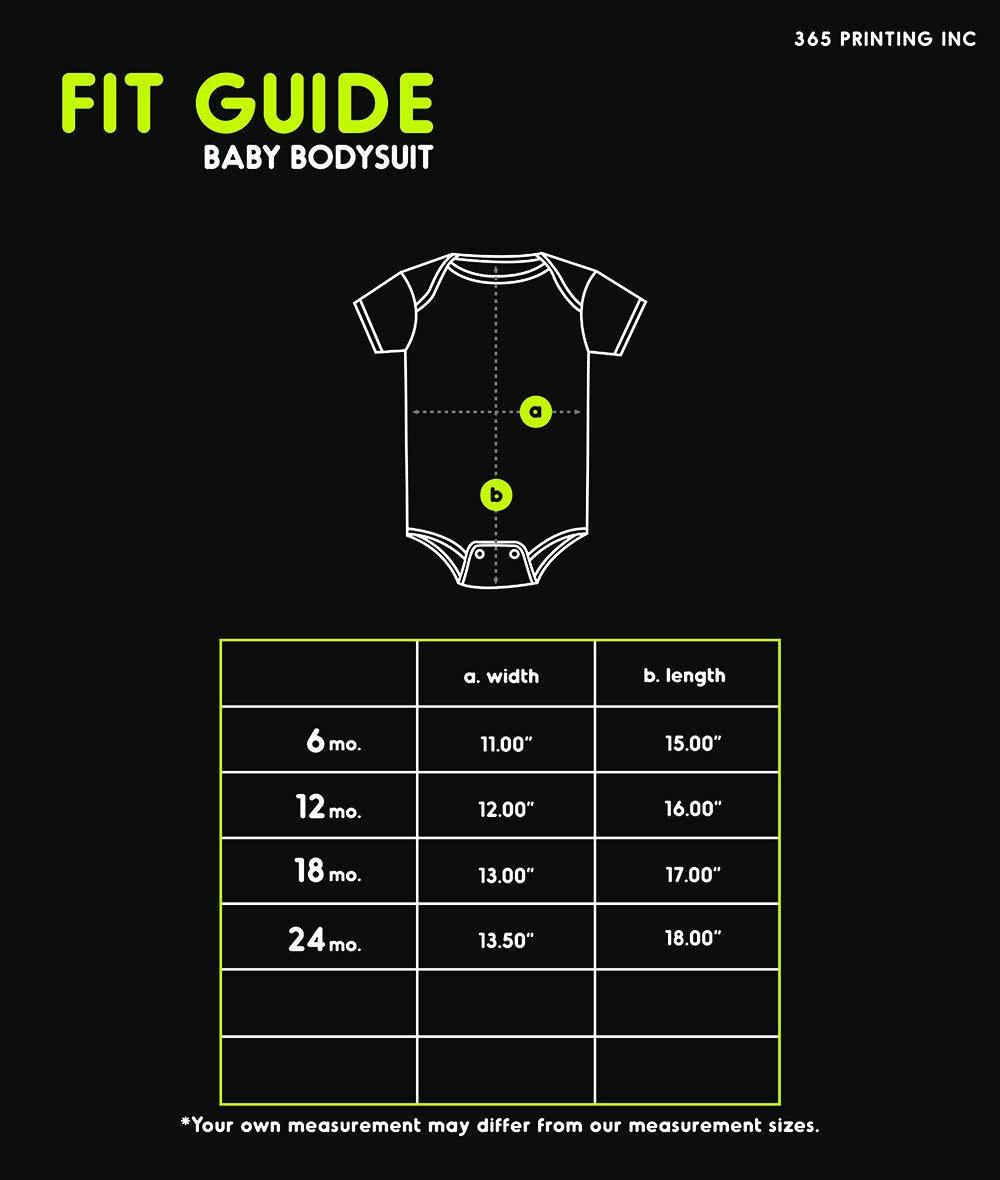 Sizing chart for My Papa Fix Black Cute Baby Onesie Unique Fathers