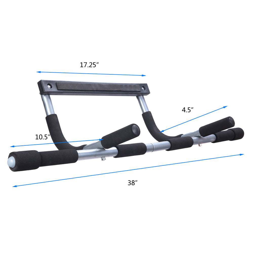 Shows the dimensions of the Simple Iron Doorway Pull-Up Bar