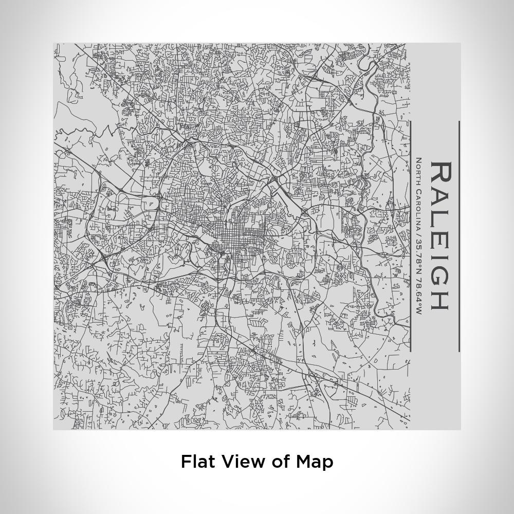 Map that is engraved on the Raleigh - North Carolina Map Tumbler is displayed in flat view